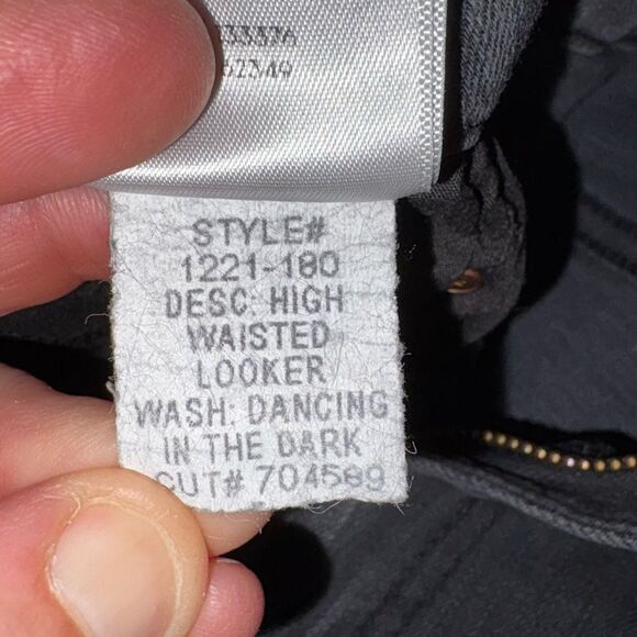 Mother Denim High Waisted Looker Dancing in the Dark washed black ankle jeans si - Picture 7 of 13